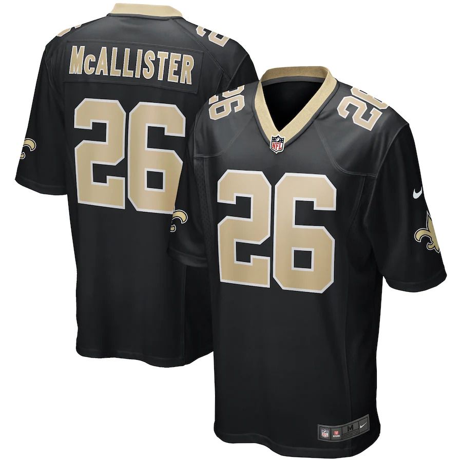 Men New Orleans Saints #26 Deuce McAllister Nike Black Game Retired Player NFL Jersey